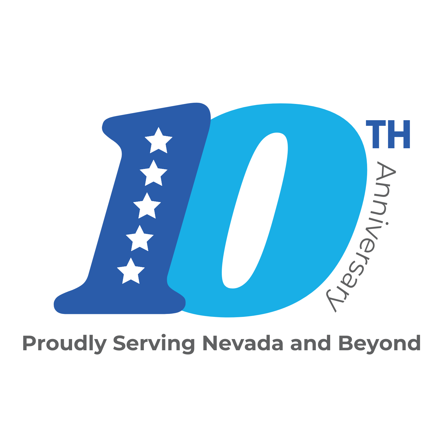 Experienced staffing agency in Nevada 10 years anniversary logo